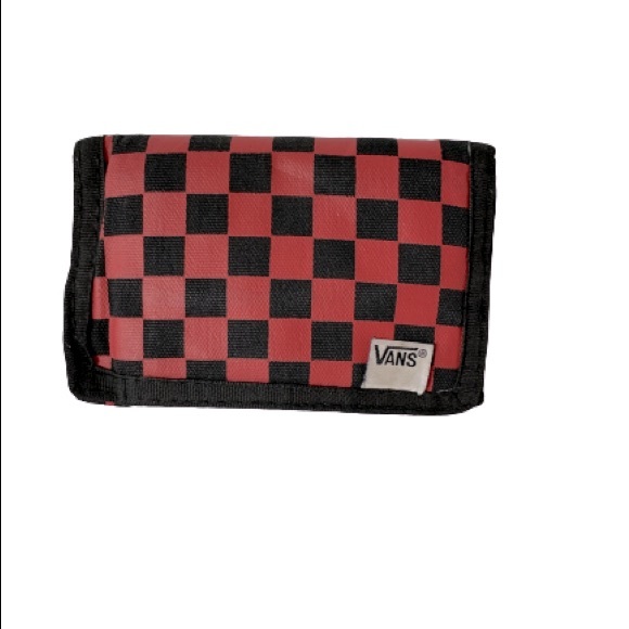Red and Black checkered Vans Velcro wallet